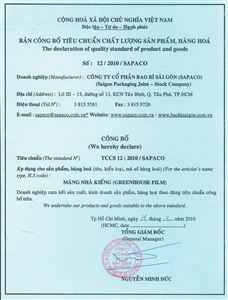 Dịch vụ công bố tiêu chuẩn cơ sở cho hàng hoá